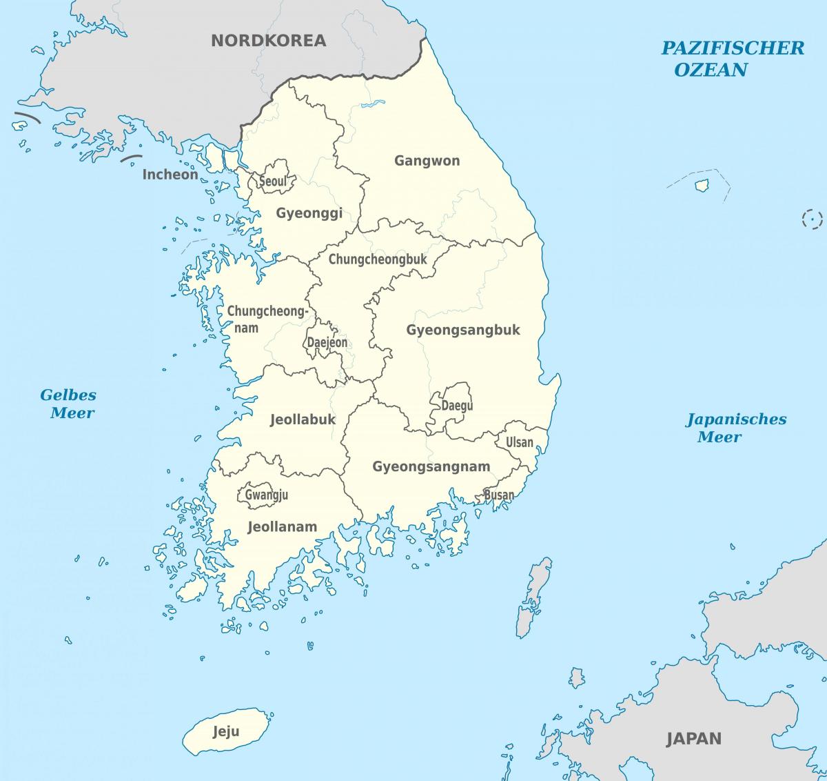 Staatskaart van Zuid-Korea (ROK)
