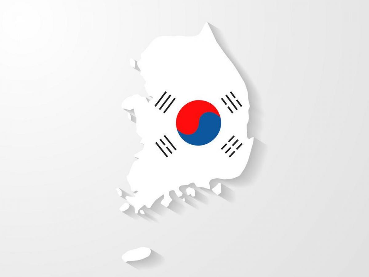 Kaart van de vlag van Zuid-Korea (ROK)